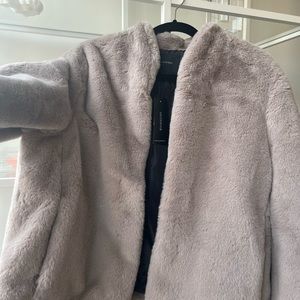 NWT Banana Republic Factory Faux Fur Taupe Jacket